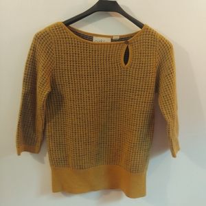Wool Sweater in Mustard/Black Size S